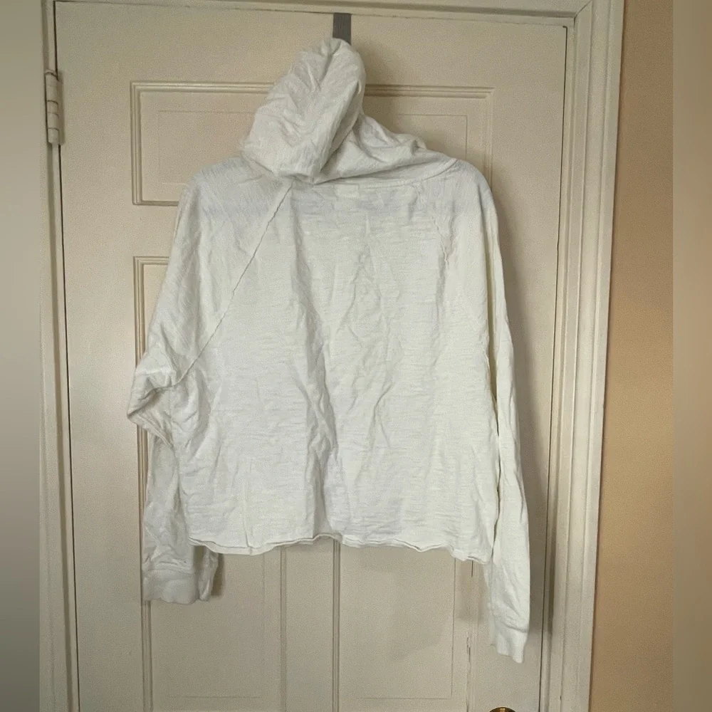 Victoria's Secret PINK summer lounge 100% cotton zip-up hoodie  Size XL Ivory - Picture 5 of 9